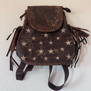 Yahil Ferry Signiture Leather Fringe Backpack